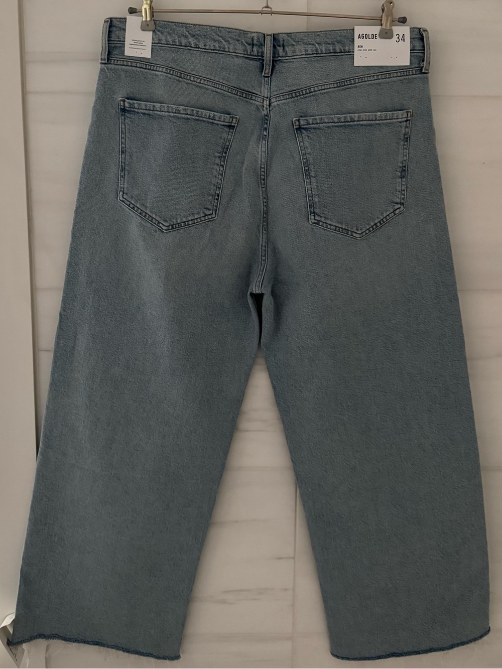 AGOLDE Ren High Rise Wide Leg Jeans Women's Size 34 Light Wash NWT - Picture 4 of 7